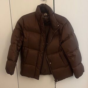 Zara Brown Puffer Jacket